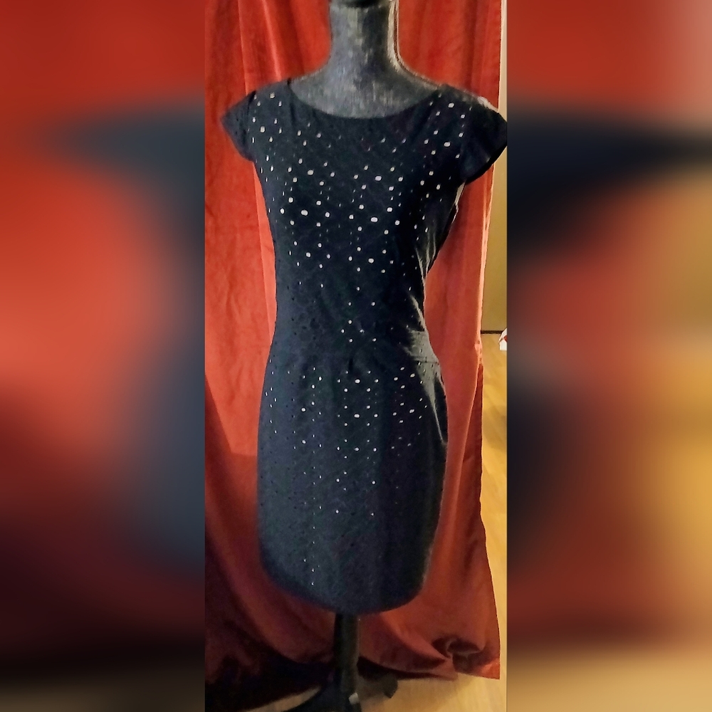 Worthington Black Eyelit Cocktail Dress size 4